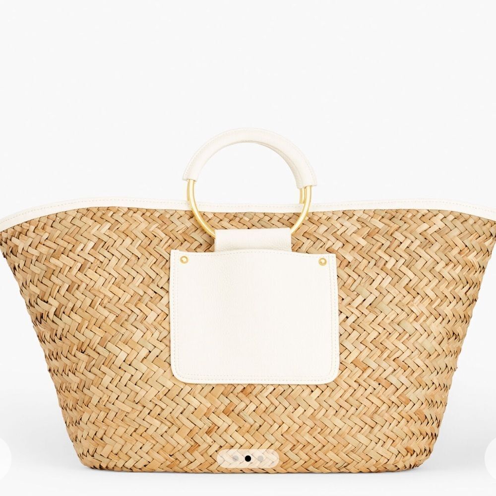 NWOT Talbots SEAGRASS STRAW TOTE - Picture 3 of 9
